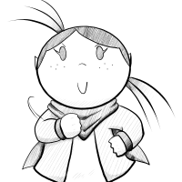 Small digital drawing of Daisy introducing herself.